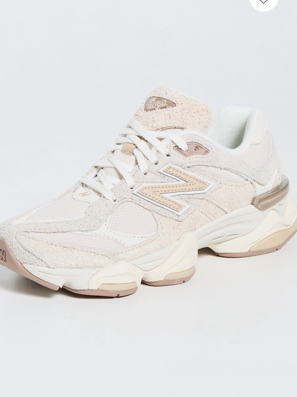 New Balance 9060 Beige Cream Lace-Up Sneakers 7 - Picture 5 of 9